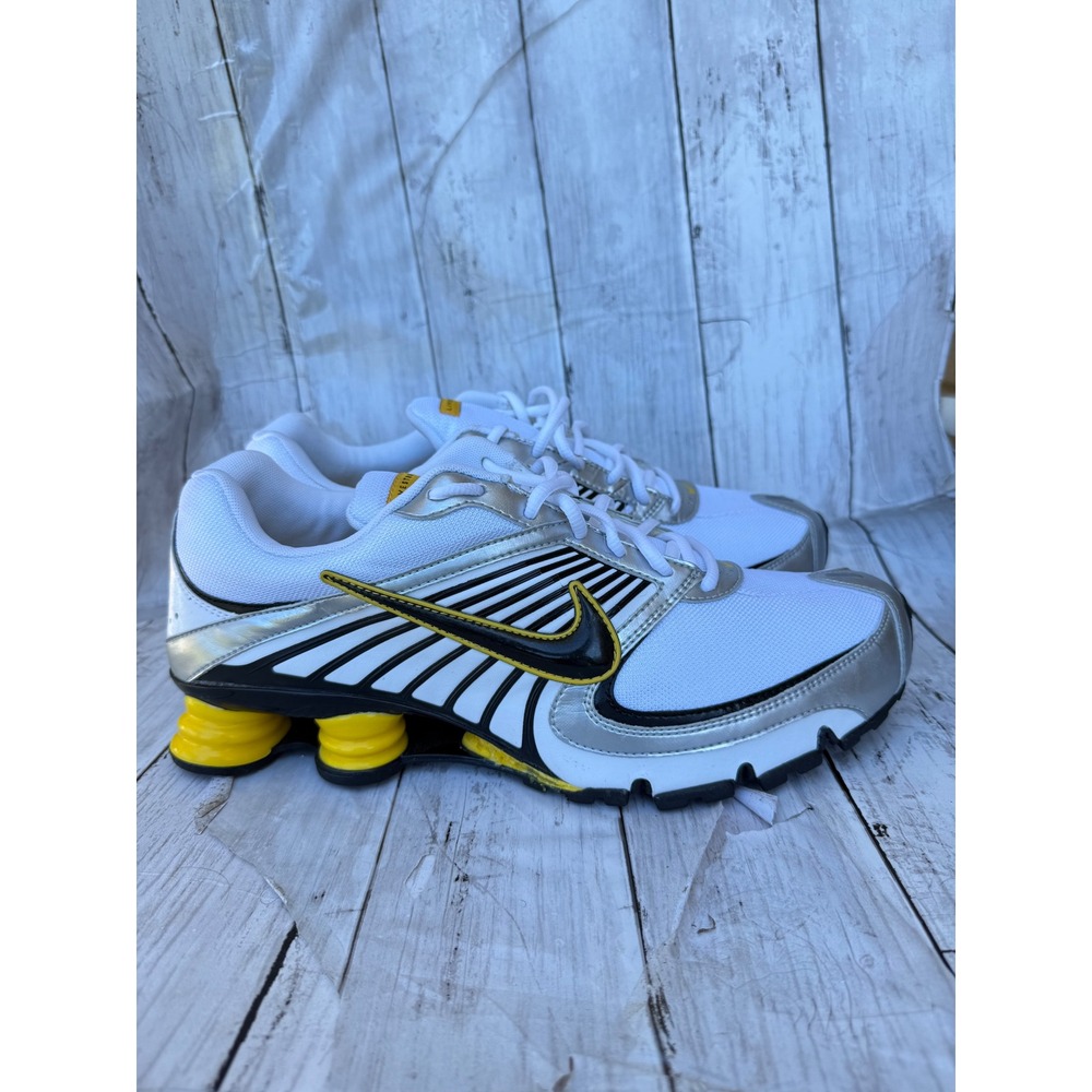 WITH FLAWS!!
Nike Shox Turbo 8 Livestrong White Silver Yellow 346240-101 Mens 13